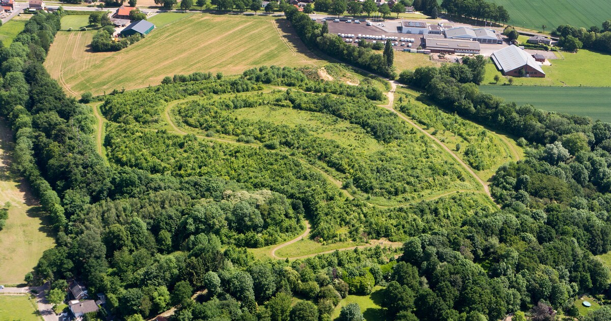 Natuur op een berg van 45 meter afval