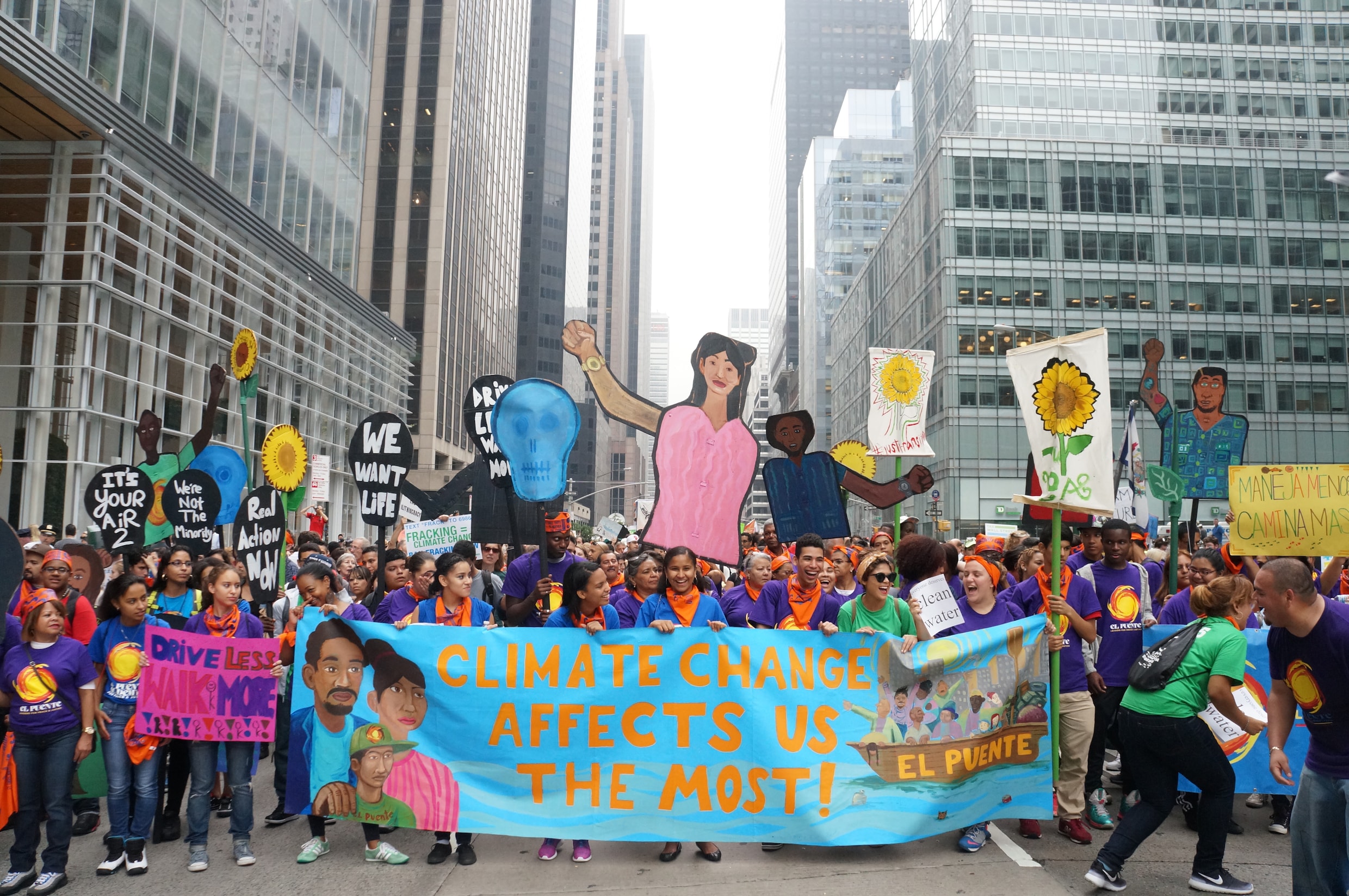 De Climate March van 2014 in New York.