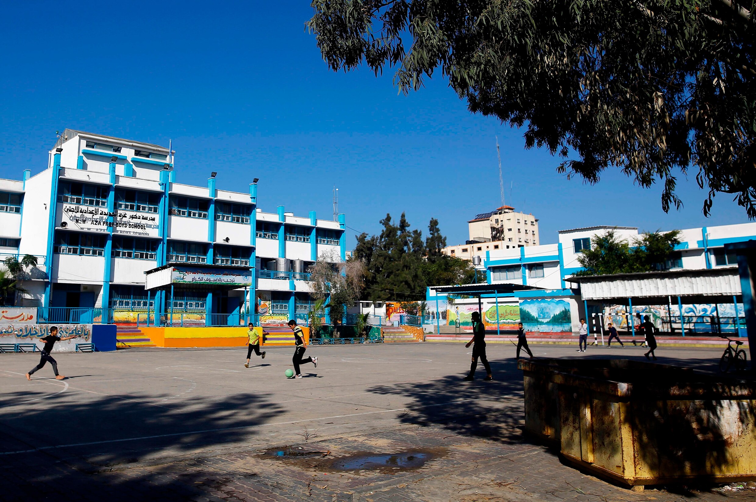 Een school van de VN-hulporganisatie UNRWA in Gazastad.