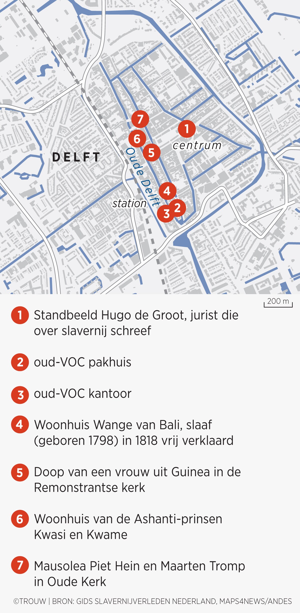 Van VOC-pakhuis naar het mausoleum van Piet Hein: een wandelgids voor Delfts slavernijverleden
