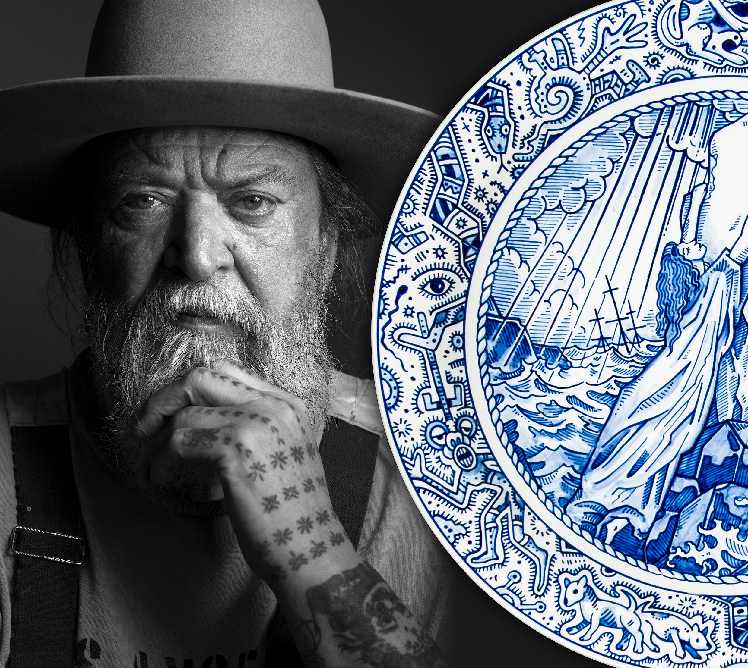 Tattoo-koning Henk Schiffmacher werkt samen met Royal Delft: 'Dit
