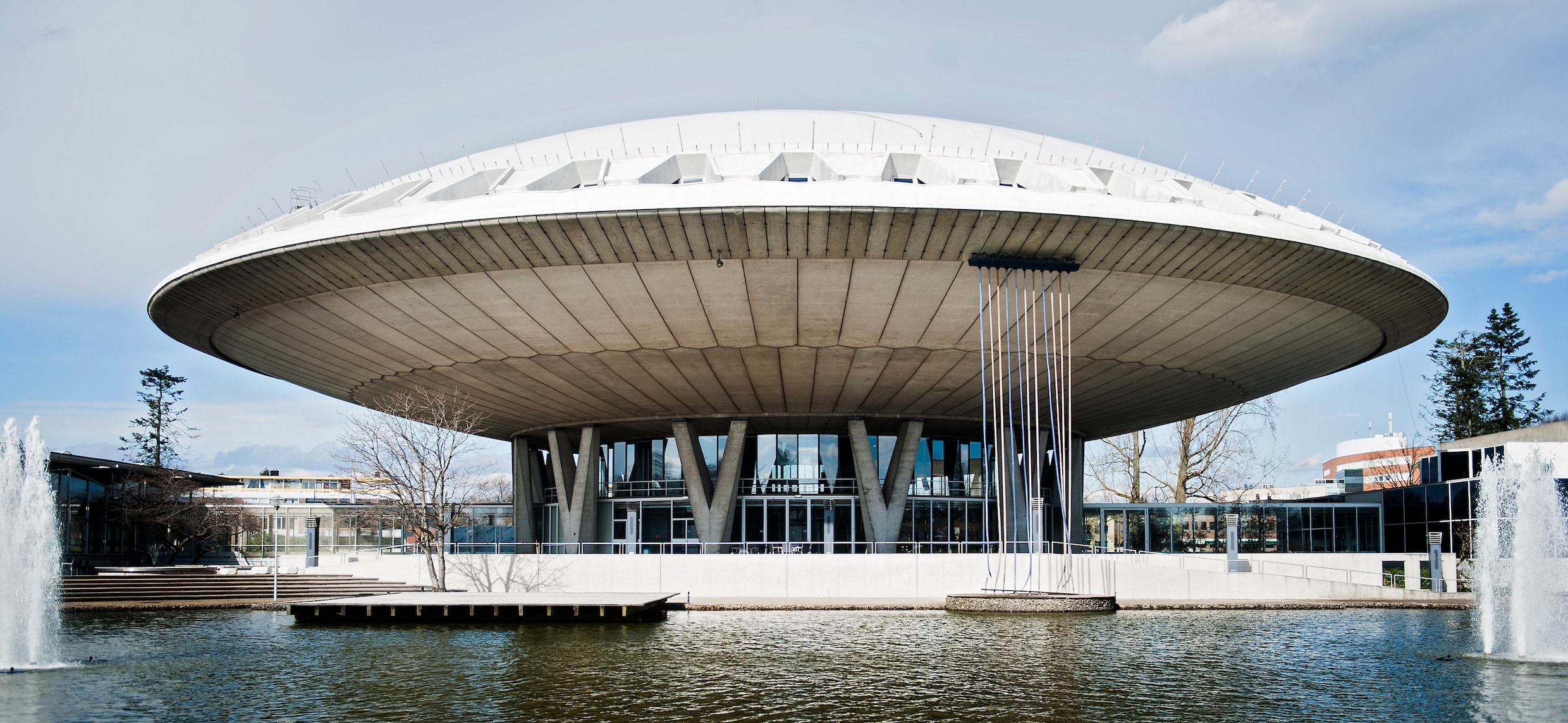 Evoluon dome in Eindhoven's urban landscape