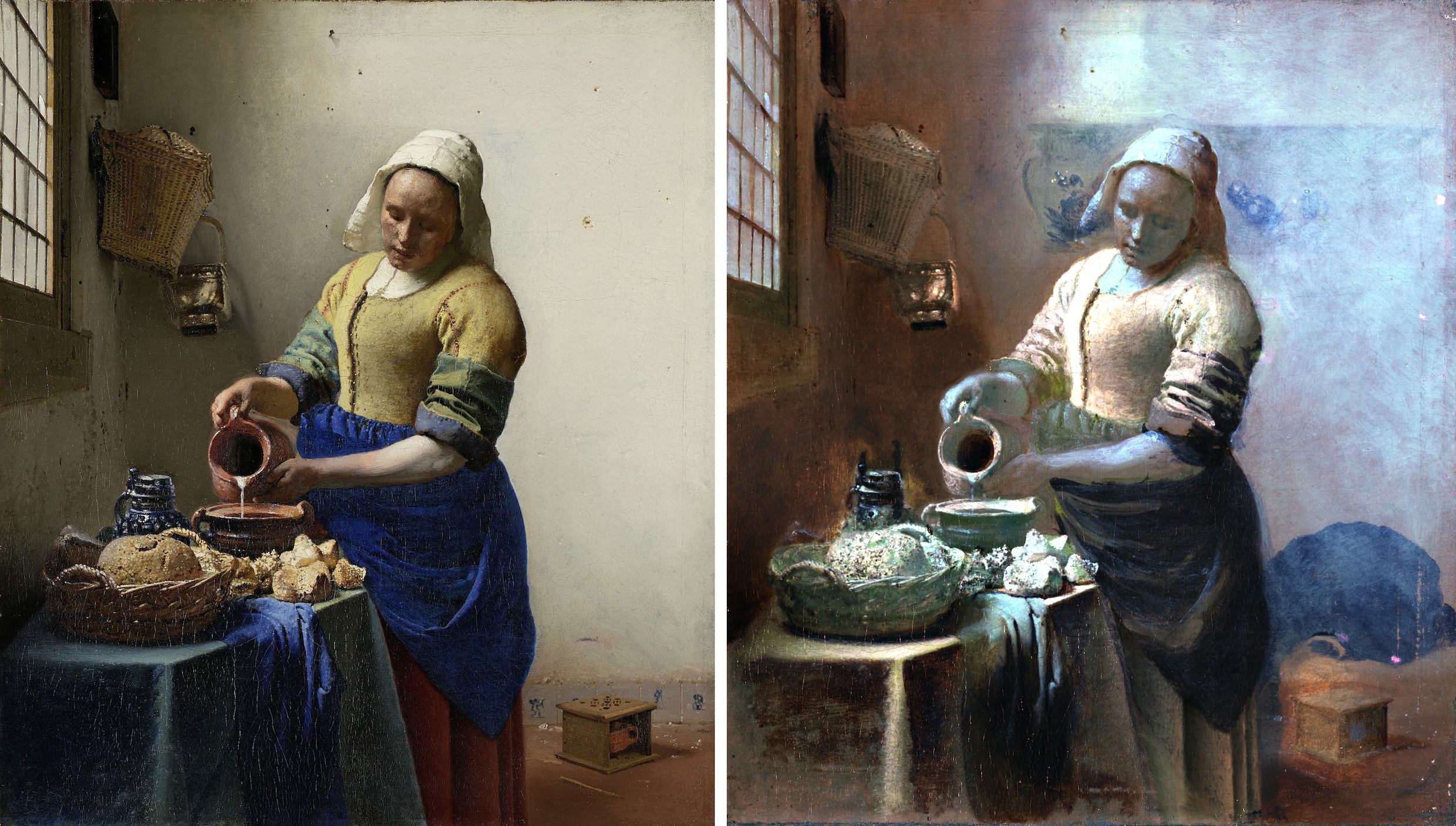 Vermeer zette zijn melkmeisje eerst in een vollere keuken | Trouw