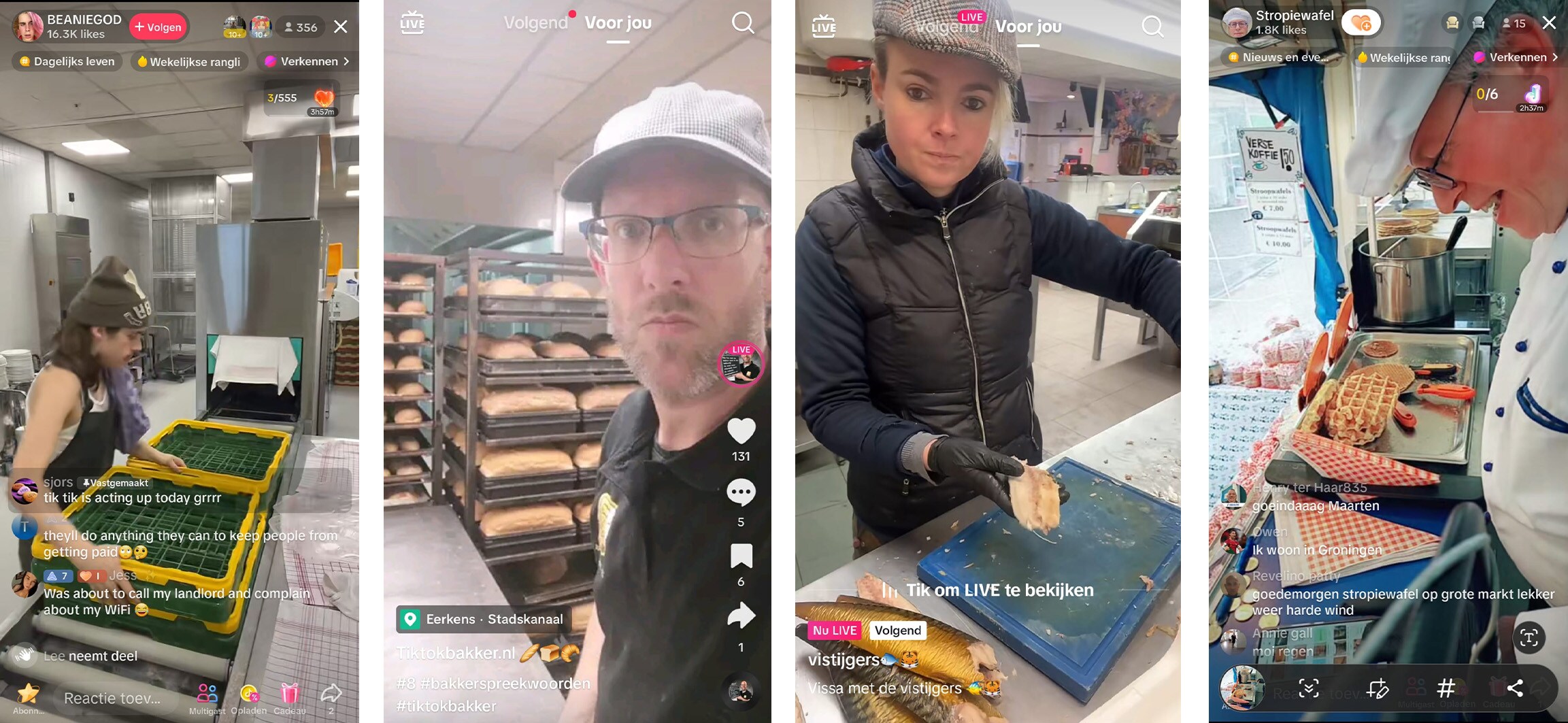 Duizenden mensen kijken via TikTok live mee met de afwasser, bakker en  visboer | Trouw