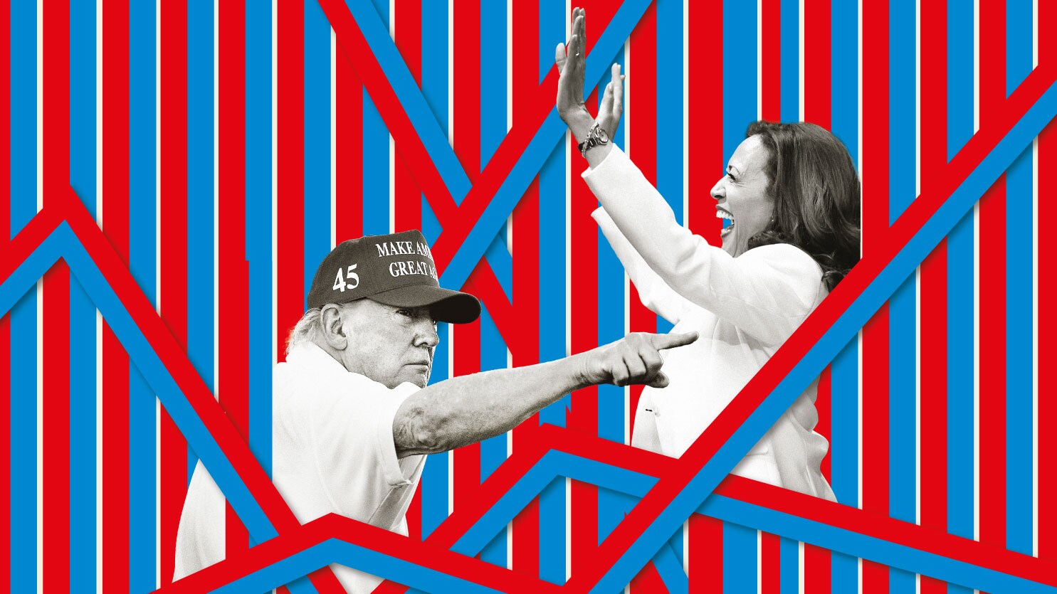 De strijd tussen Kamala Harris en Donald Trump draait om deze zeven staten Trouw