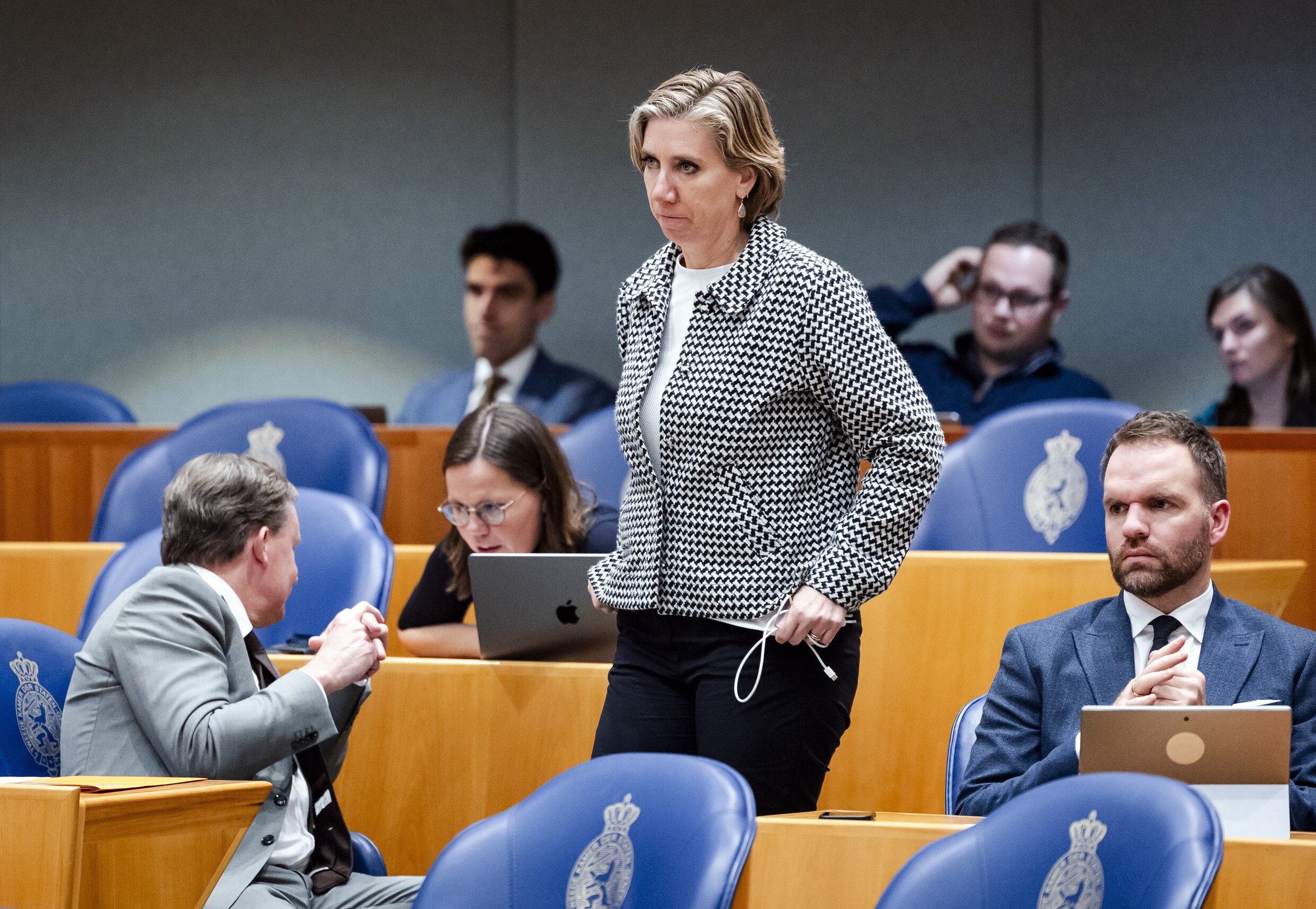 VVD-Kamerlid Ingrid Michon tijdens het debat over de afgelopen jaarwisseling.