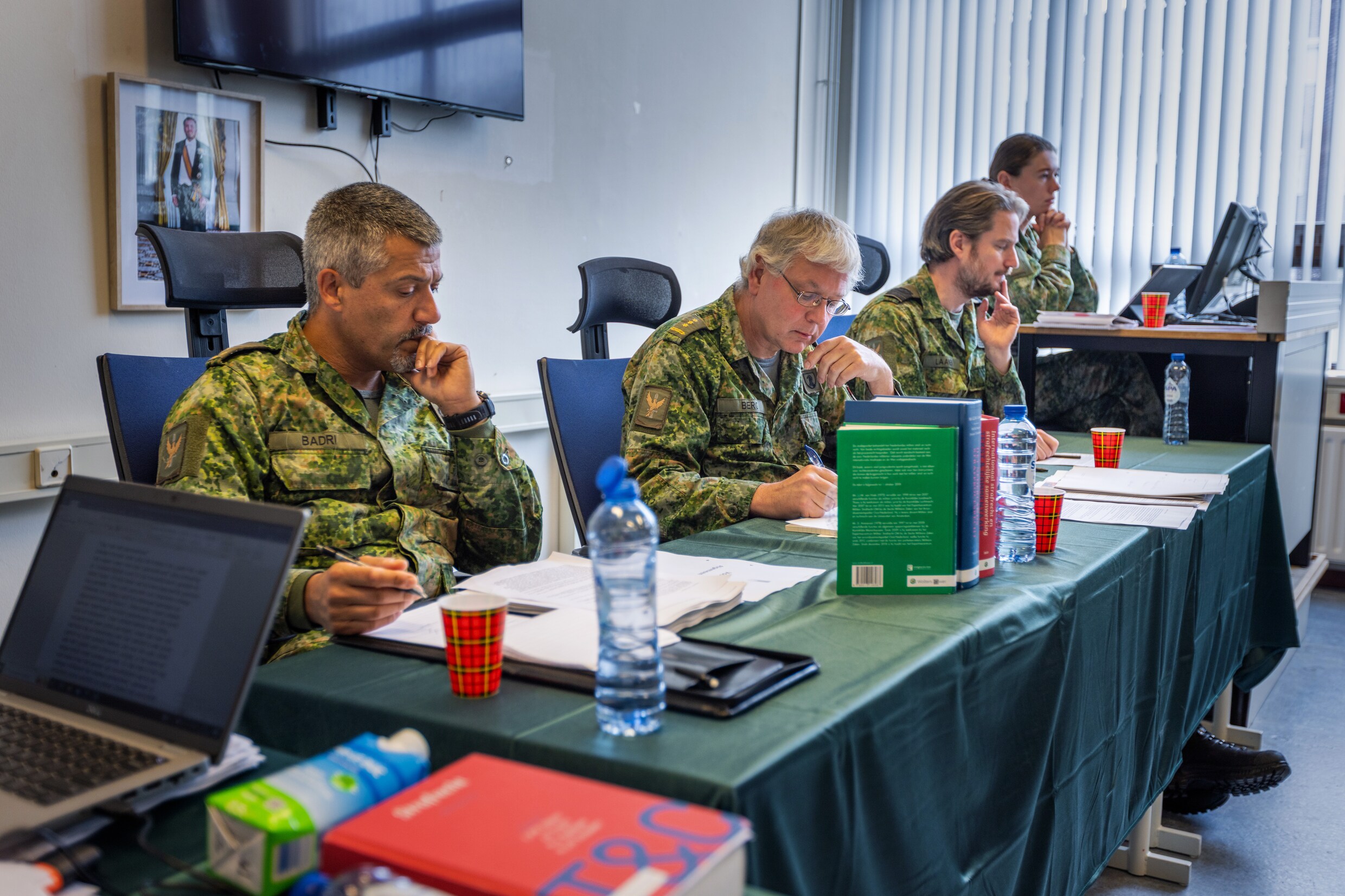 De mobiele rechtbank tijdens een oefening in ‘t Harde vorige maand.