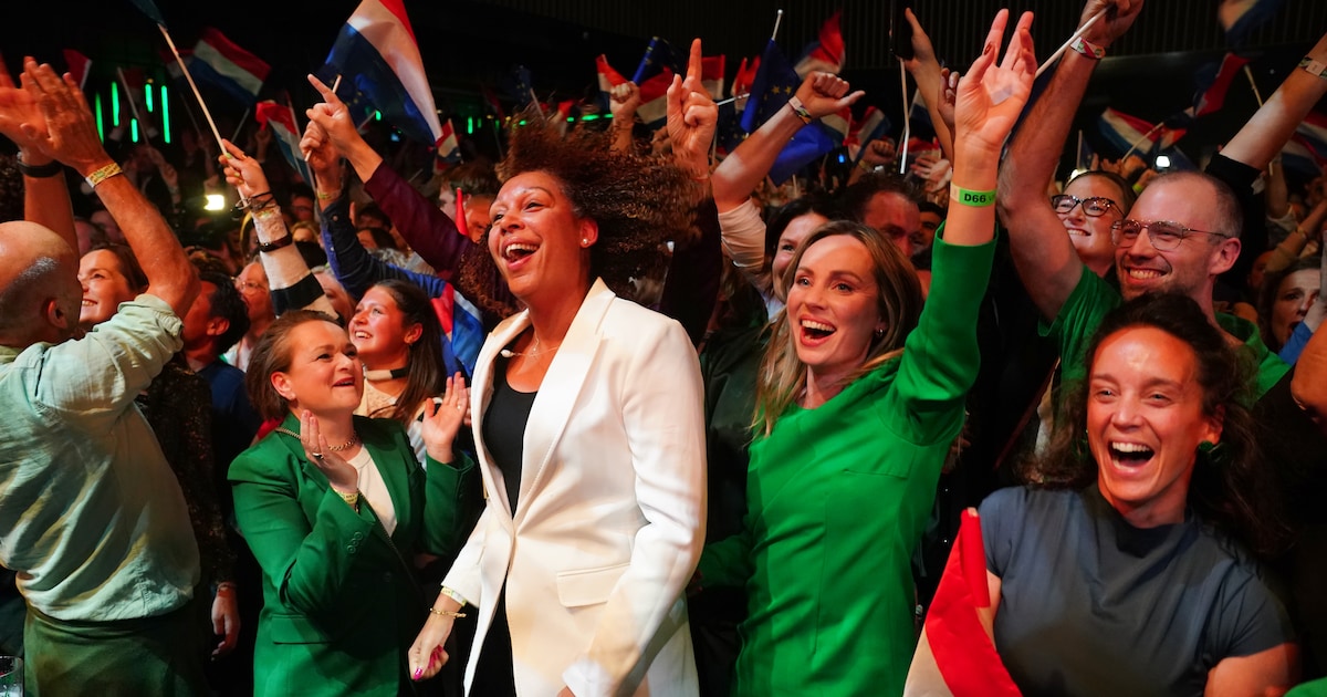 ‘Het kan wél!’, scandeert de extatische D66-aanhang in Leiden