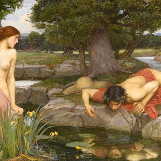 Trump staart zich, net als Narcissus, blind op zijn eigen spiegelvijver